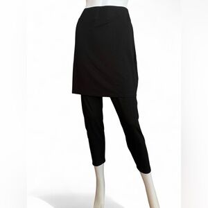Eileen Fisher Black Skirted Ankle Legging